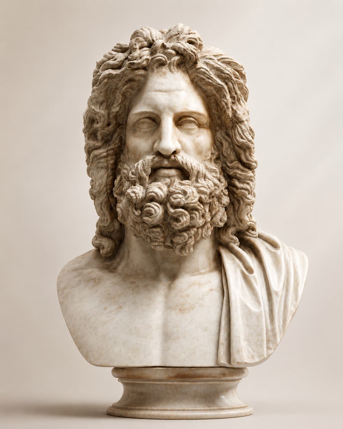 Aster, the OrbitWise astrologer, represented by a marble bust with long curling hair.